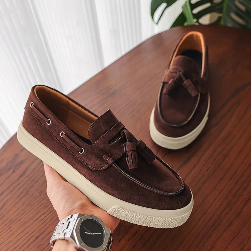 Oxford style men's sneakers in net with flat bottom, non-slip sole, light and breathable casual shoes for work and everyday life