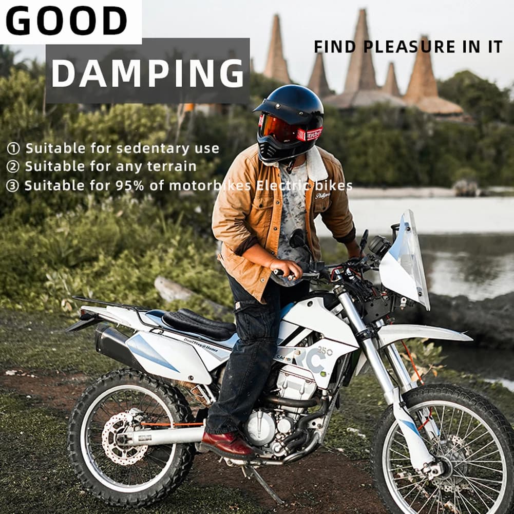 Cuscino per sedile moto traspirante con imbottitura ad aria, morbido cuscino per sedile posteriore moto, comodo e ammortizzante, accessori per moto