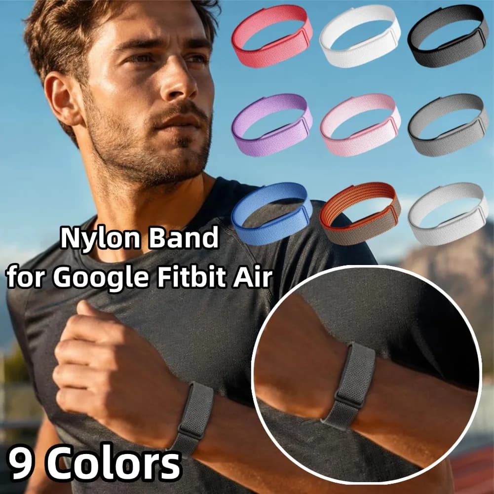 Sport Nylon Adjustable Braided Watch Strap for Google Fitbit Air High-quality Loop Bracelet Breathable Wrist Band With Velcro