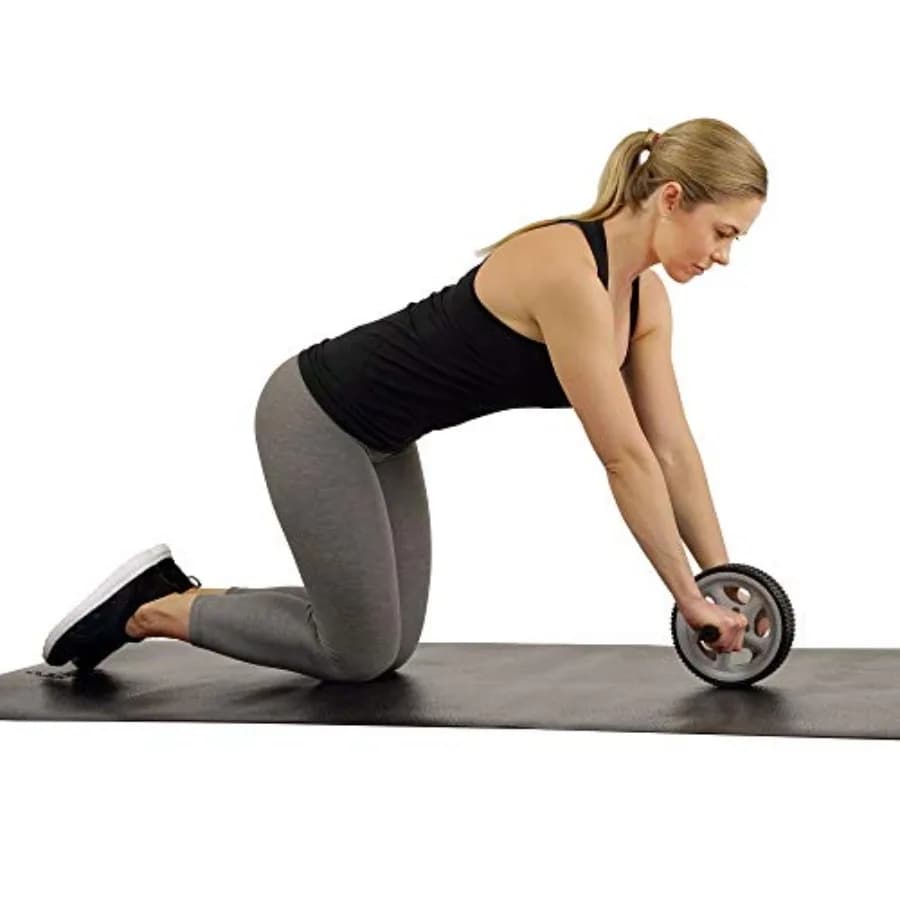 Abdominal Roller with Elbow Support, Foldable Wheels for Abdominal Training, Home Exercises, Core Strength and Glutei