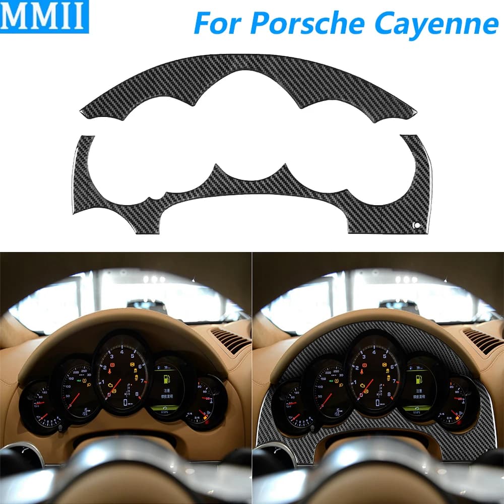 For Porsche Cayenne 958 92A 2011-2017 Carbon Fiber Dashboard Speedometer Frame Panel Cover Trim Car Accessories Interior Sticker