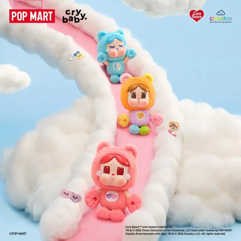 POP MART CRYBABY Care Bears Series Vinyl Plush Pendant Blind Box Mystery Box Guess Bag Toys Doll Anime Figure Desktop Ornaments