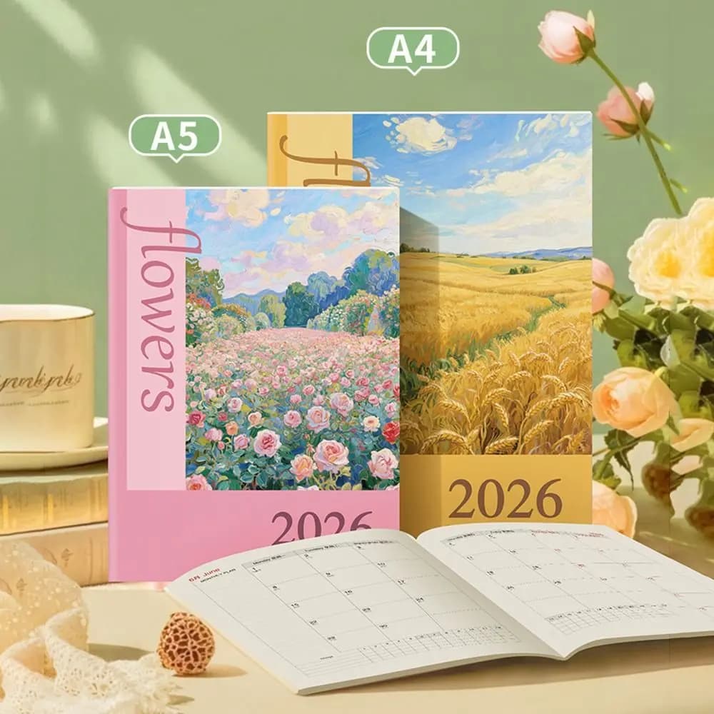 A4 A5 2026 Agenda Notebook Efficienza del lavoro 24 fogli Agenda Planner Check-in Piano di apprendimento Planner Notebook Scuola