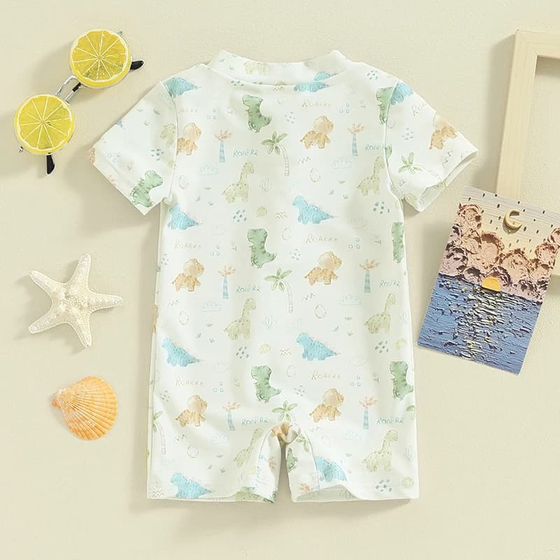 0-36months Boys toddler Jumpsuit Swimsuit Dinosaur Print Short Sleeve swimwear for boys