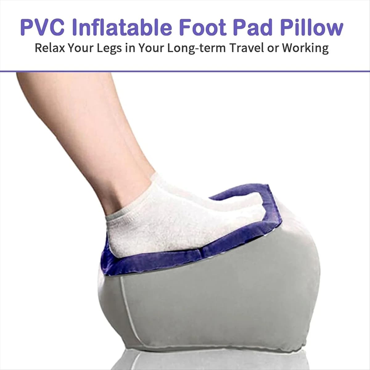 Nuovo cuscino gonfiabile per piedi in PVC, cuscino per il rilassamento del cuscino floccato da viaggio Cuscino per massaggio ai piedi all'aperto