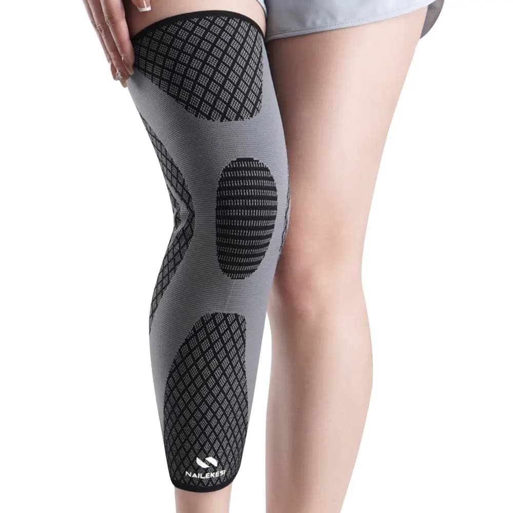 1 pezzo di maniche a compressione per gambe complete per uomo e donna, supporto per ginocchiera lunga per basket, corsa, allenamento, ciclismo, sport