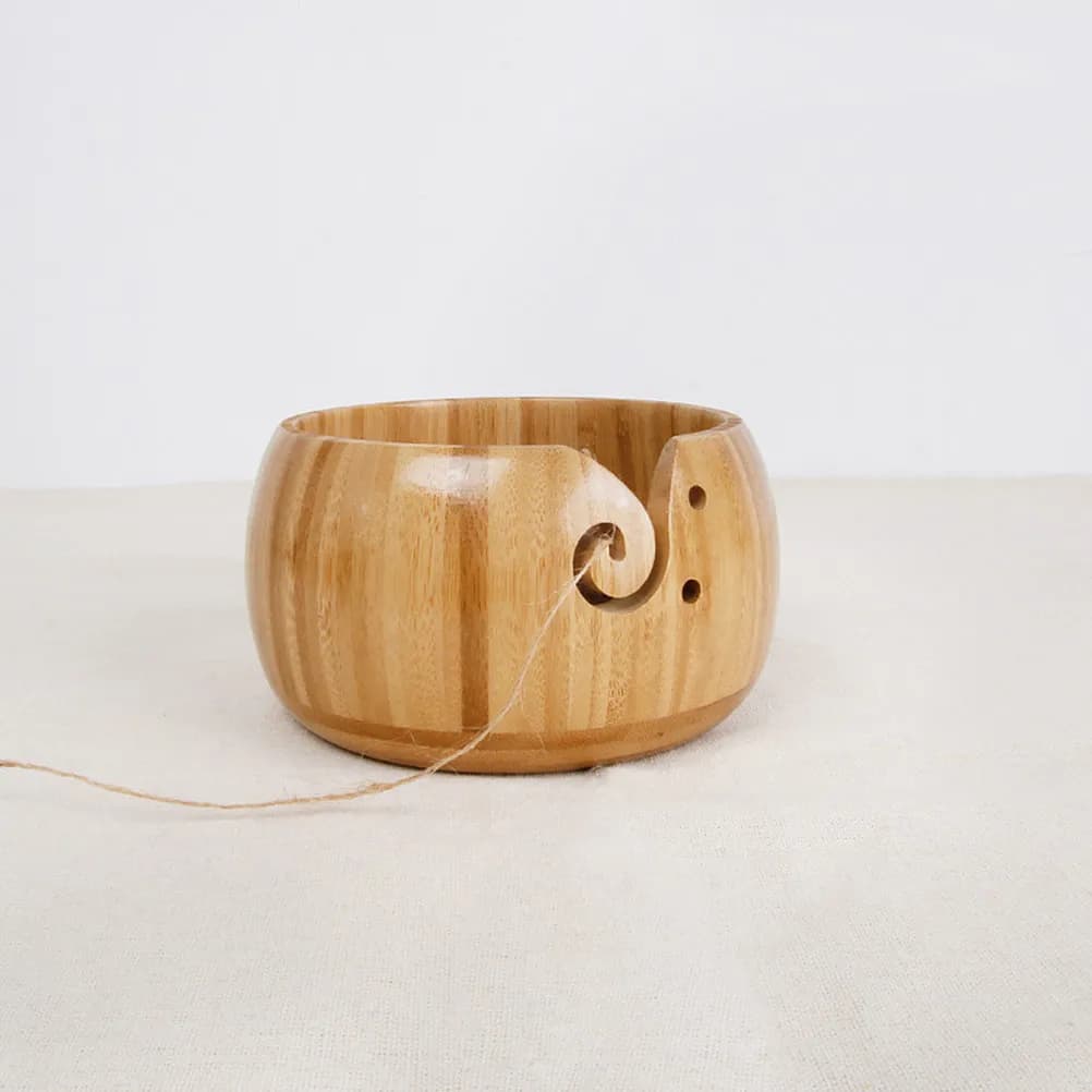 Ciotola in Legno per Conservare il Filato, per Lavori a Maglia e Uncinetto, Superficie Liscia Premium, Organizzatore per Palline di Filato, Design a Spirale Resistente
