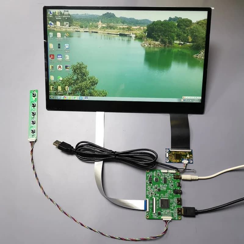 Kit modulo monitor touch da 13,3 pollici angoli arrotondati R4 lato largo IPS1080P adatto per Windows Raspberry Pi Android HarmonyOS USB
