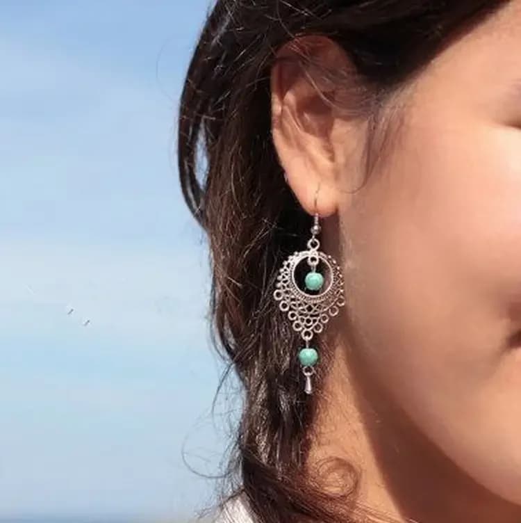 2020 New Fashion Personality National Wind Retro Droplets Earrings Jewelry Wholesale Beaded Long Earrings Wholesale Women