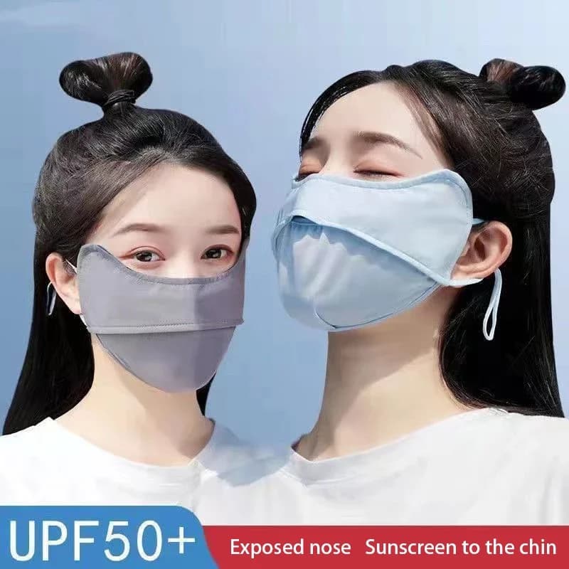Sun Protective Silk Mask for Men and Women, UV Protection Summer, Breathable and Washable Cover for Cycling, Open Sports, Bandana Scarf
