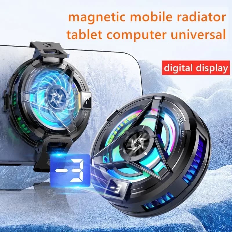 SL17 Raffreddatore Magnetico per Telefoni 2 in 1 con Clip Posteriore, Ventola di Raffreddamento Rapido a Semiconduttore per Telefoni iOS e Android