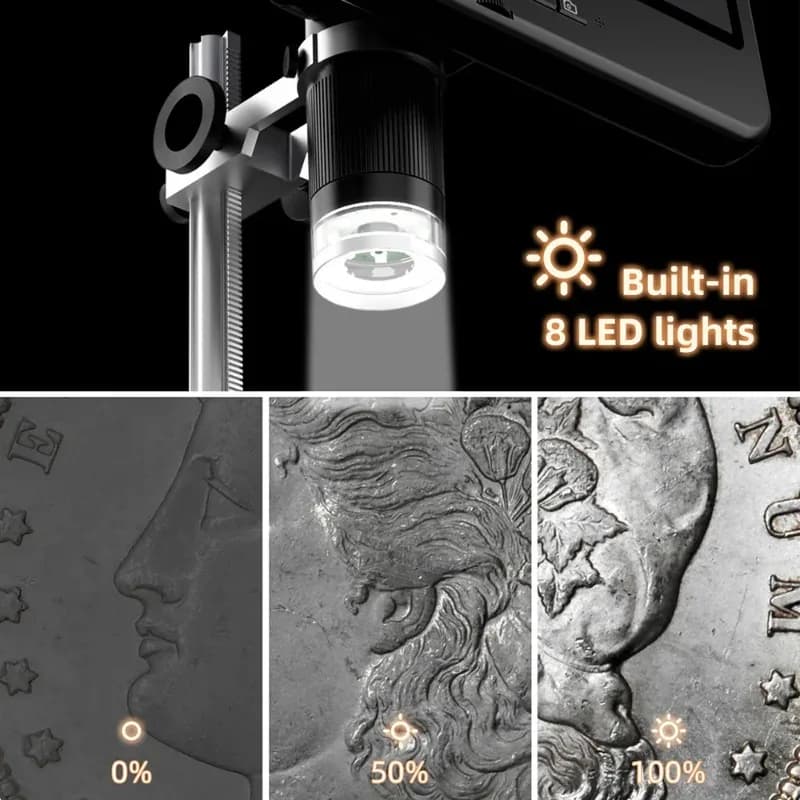 Microscopio Elettronico Digitale AD208SE 4K UHD 1500X con Schermo LCD da 10,1 Pollici per Riparazioni Elettroniche