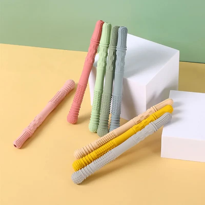 5113641 Massaggiagengive per Bambini in Silicone Cavo Anti-morso Tubo per Dentizione Giocattoli per Neonati Regali Accessori