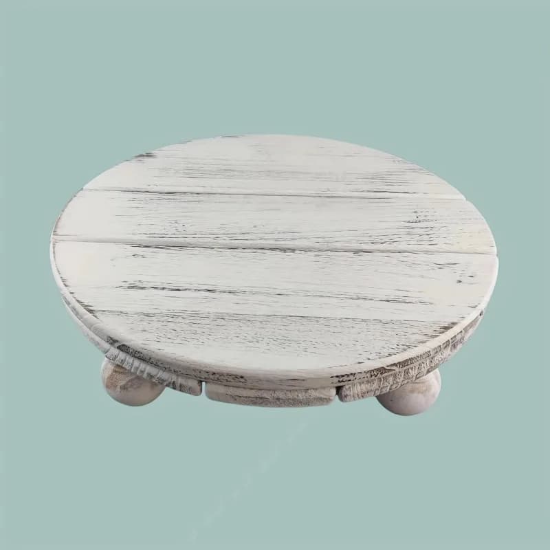 Round Leg Wood Stool Chair, Rustic Farmhouse Style Photo Prop, Background Decor for Shooting Photography Furniture