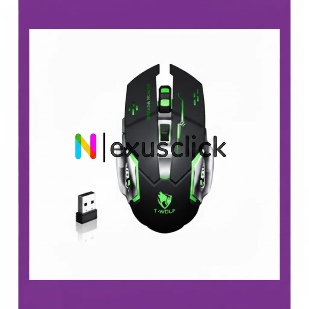 Mouse da gioco wireless 2.4G, DPI regolabile e design ergonomico con retroilluminazione LED RGB, mouse ottico per PC, Mac, laptop, tablet, computer
