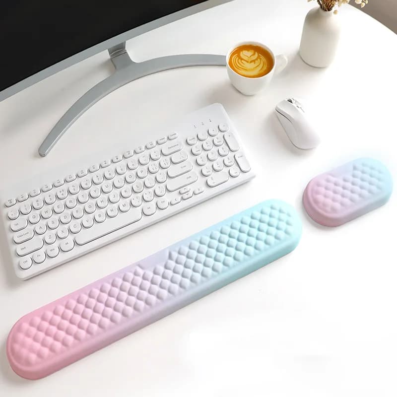 Set di tappetini per poggiapolsi per tastiera tappetino per Mouse in Memory Foam morbido cuscino per il supporto del polso sollievo dal dolore tappetino per Mouse ergonomico per Computer