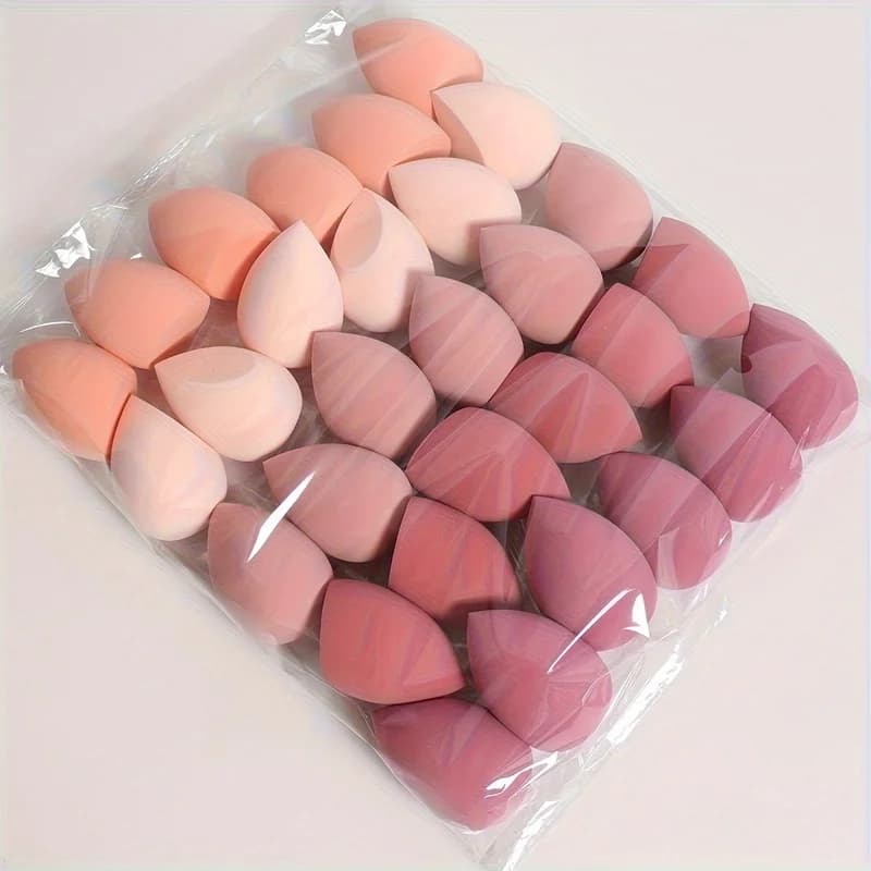 30pcs/set Random Multi-Color Makeup Sponge Beauty Blender, Powder-Free Dry & Wet Dual-Use Makeup Sponge - Ultra-Soft Beauty