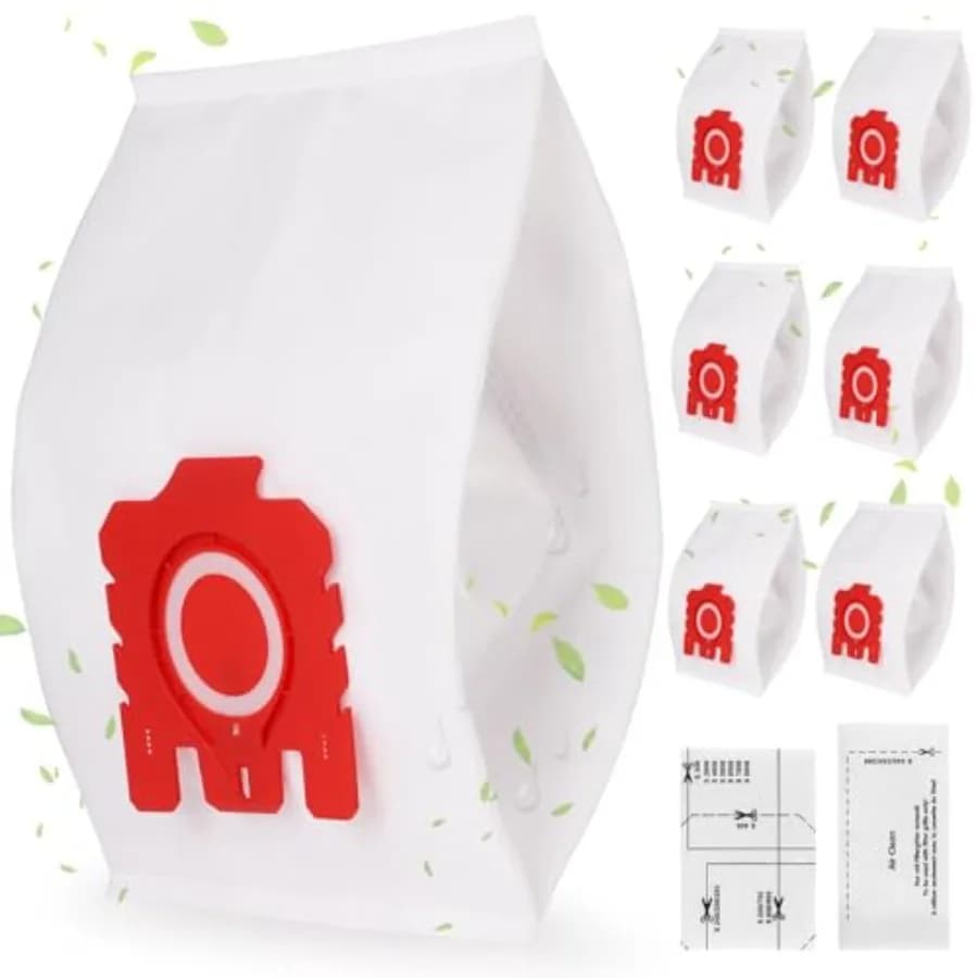 GeeRic 3D Dust Bags 6 Pack, Vacuum Cleaner Bags Compatible with Miele GN, Disposable Airclean Replacement Bags for Classic C2 C