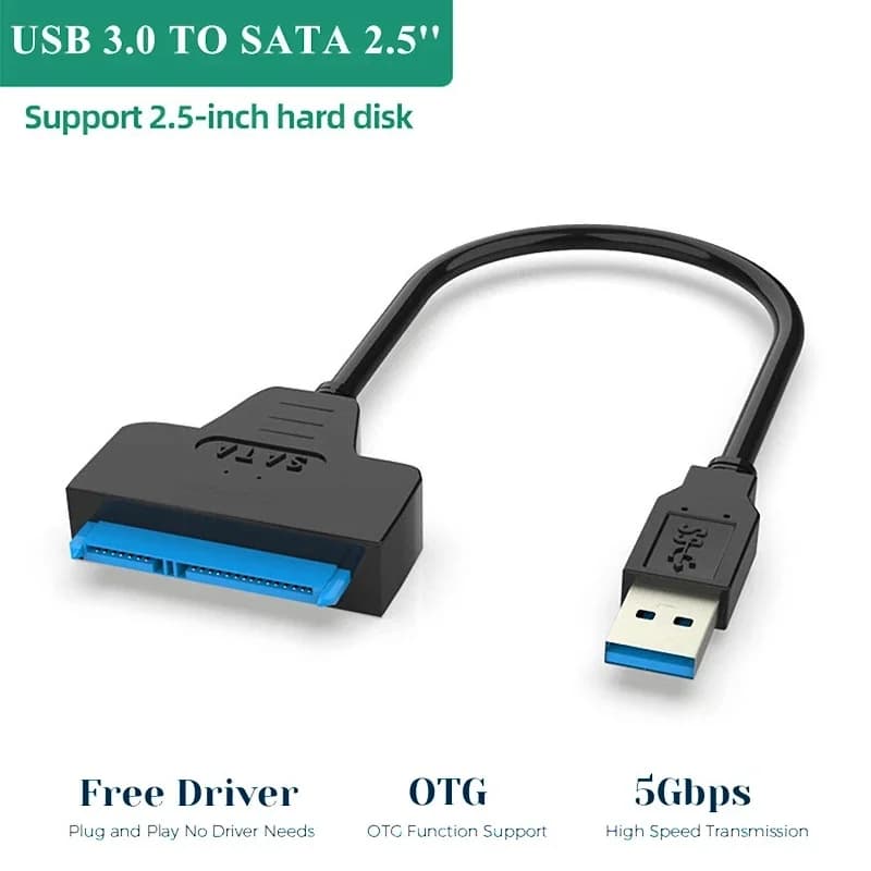 USB 3.0 SATA 3 Cable Sata To USB 3.0 Adapter Up To 6 Gbps Support 2.5Inch External HDD SSD Hard Drive 22 Pin Sata III Cord Cable