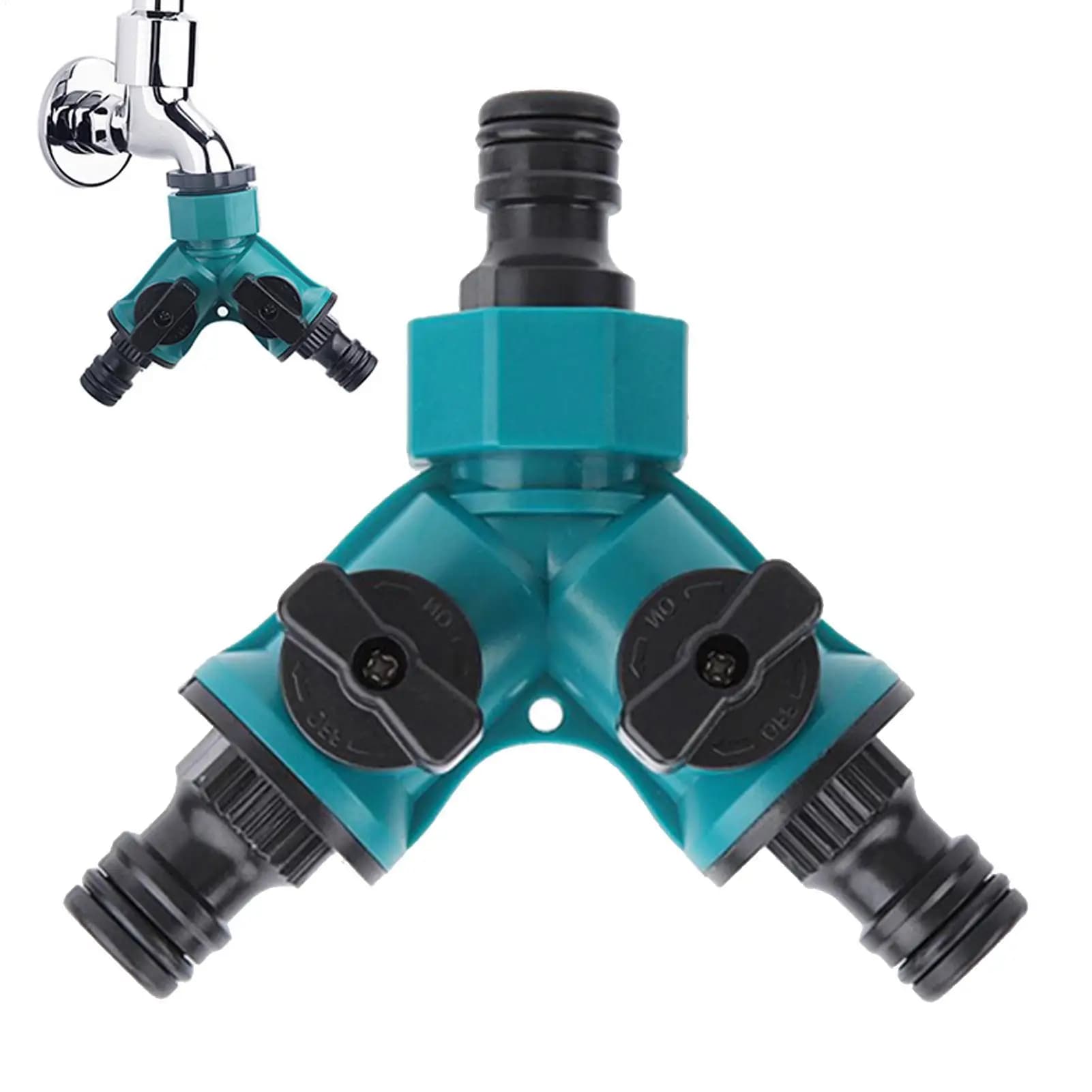 Connettore per Tubo da Giardino con Rubinetto Esterno, Adattatore di Prolunga per Irrigazione Agricola
