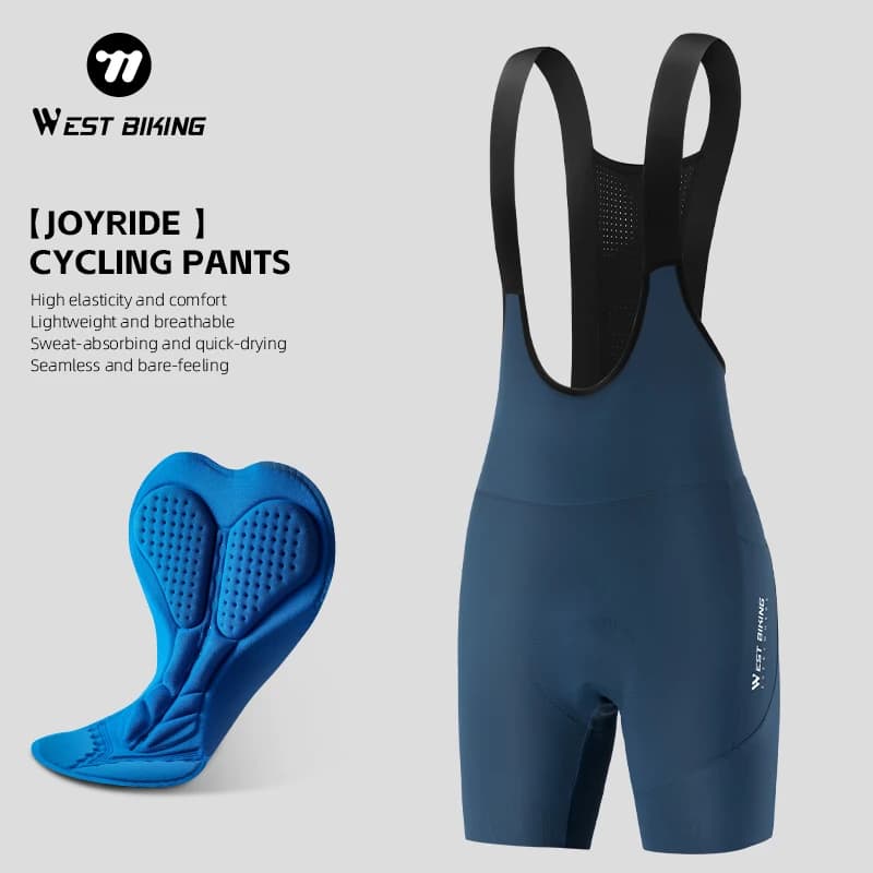 WEST BIKING Pantaloncini da Ciclismo con Bretelle per Uomo, Traspiranti e ad Asciugatura Rapida, per MTB e Bici da Strada, Comodi e Aderenti