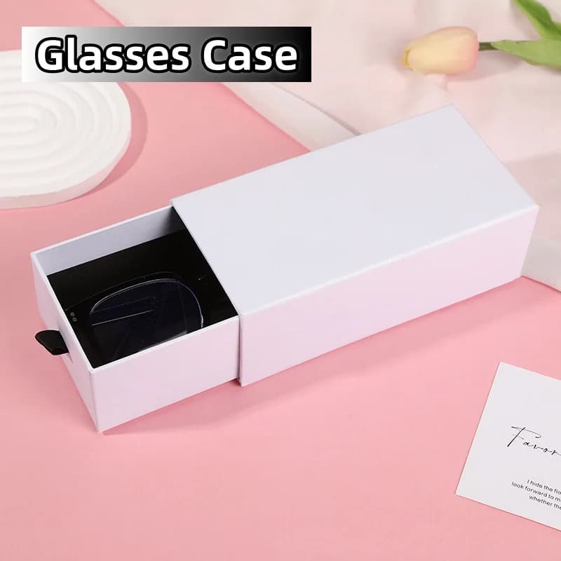 New Vintage Pull‑Out Drawer‑Style Eyeglasses Container Durable Cardboard Gift Box with Ribbon Pull Strip Eyewear Sunglasses Case