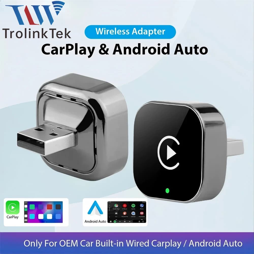 Nuovo Adattatore Wireless CarPlay, Box Intelligente AI per Android Auto, Sistemi Auto Intelligenti Universali, WiFi 5G Plug & Play, Aggiornamenti OTA