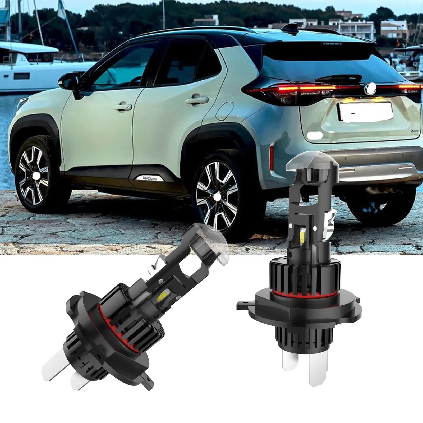 Lampadine per fari a LED H4 da 138 W Mini lente per proiettore con chip CSP Fascio alto e basso Canbus Turbo Fan Lampada per auto 12 V 24 V Auto Headlig