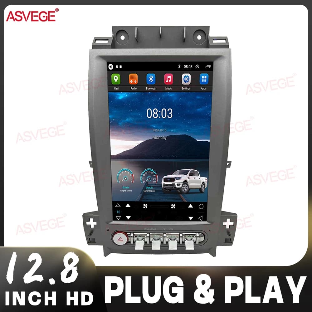 Autoradio Android 14 con Schermo Verticale da 12.8 Pollici per Ford Taurus 2010-2019, Lettore Multimediale con CarPlay Wireless, DSP, GPS, WiFi, BT - Magazzino USA