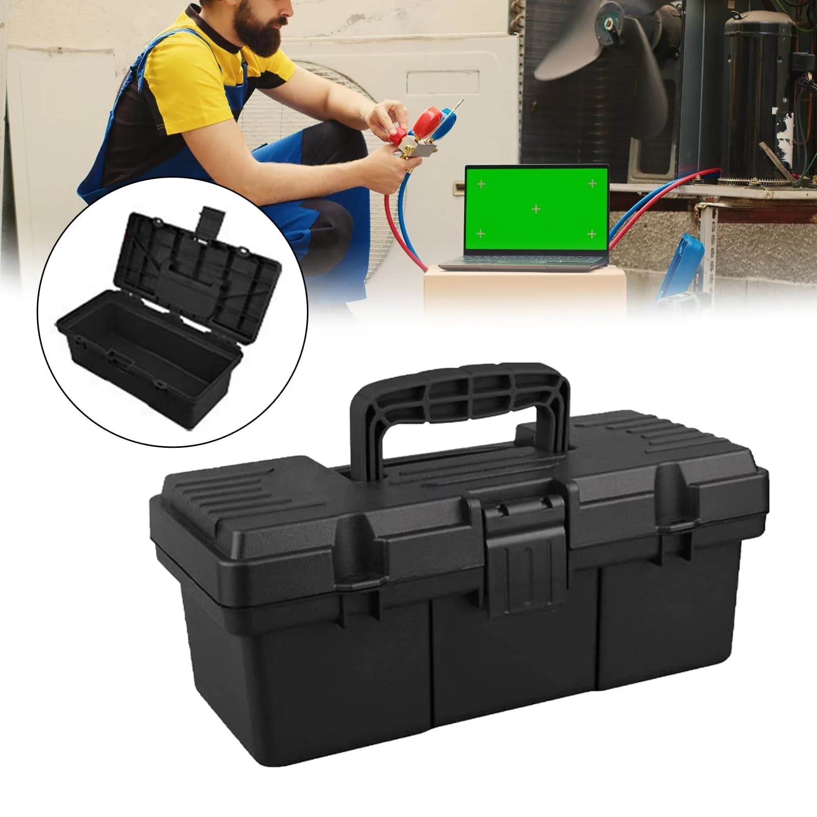 Multifunctional Tool Box, Tools Container, Travel Rigid Case, Portable Box for Home Repair