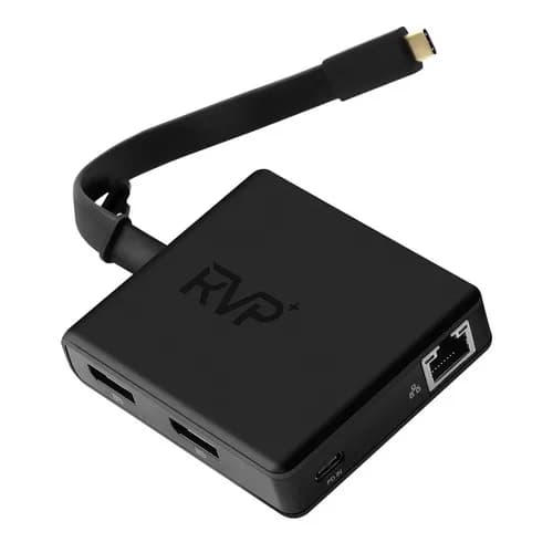 Docking station USB-C 6 in 1 RVP RVP-601 con ricarica per laptop da 100 Watt - Compatibile con Thunderbolt 3 - Nero