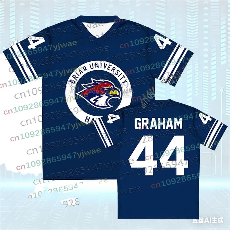 Maglia Off Campus Briar University, T-shirt con Scollo a V e Maniche Corte, Modelli Graham 44, 22 DI LAURENTIS, 66 Tucker46, per Uomo e Donna, T-shirt 3D Cosplay