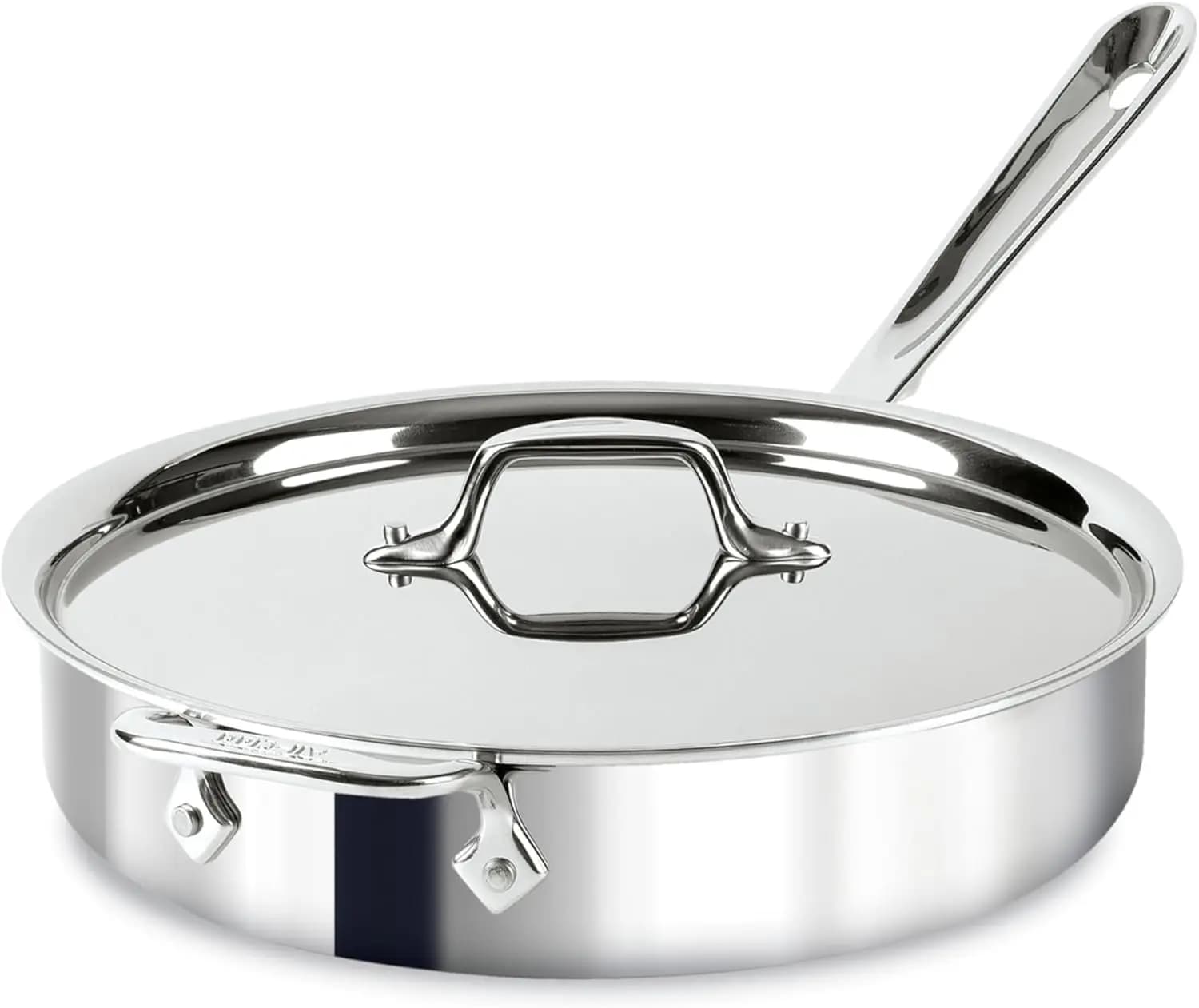 Stainless Steel Sauté pan 3 Layers with Cover, 3 Quarts, Suitable for Induction and Oven, Multipurpose Deep Plate