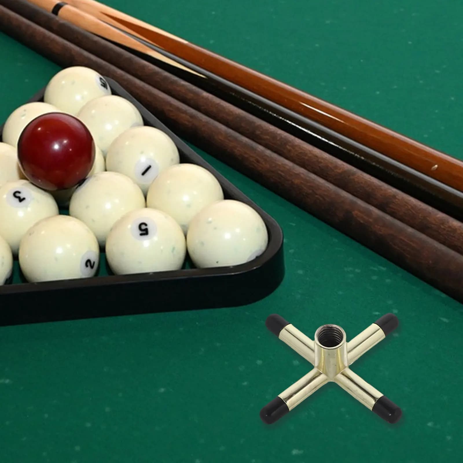 Supporto per Stecca da Biliardo in Lega Premium a Forma di Croce, Base in Gomma, Accessorio per Tavolo da Biliardo e Snooker
