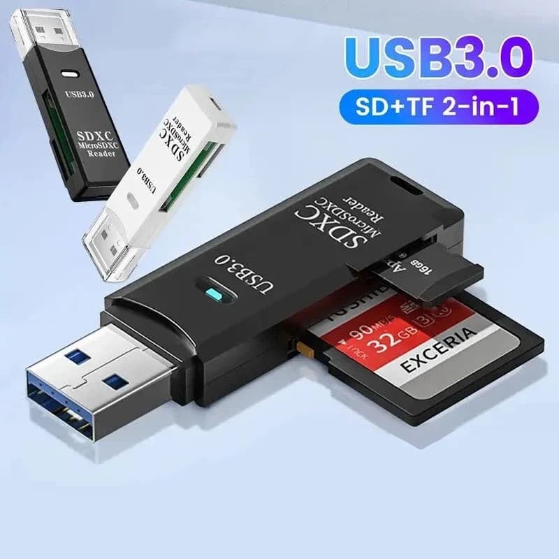 2 In 1 USB 3.0 Card Reader Micro TF SD Card Reader USB Adapter High Speed Card Reader TF Memory Card For PC Laptops Accessories