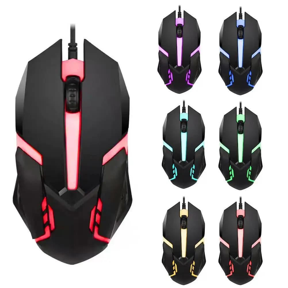 USB 1000 DPI Wired Play Mouse 3 Buttons Silent Mause Professional Play Mouse Backlit Ergonomic Mouse for Laptop for PC