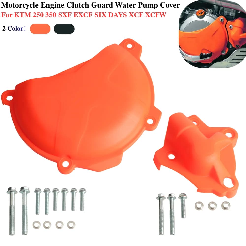 Motorcycle Dirt Bike Engine Clutch Guard Water Pump Cover for KTM 250 350 SXF EXCF Six Days XCF XCF‑W Freeride 2011 2012‑2016