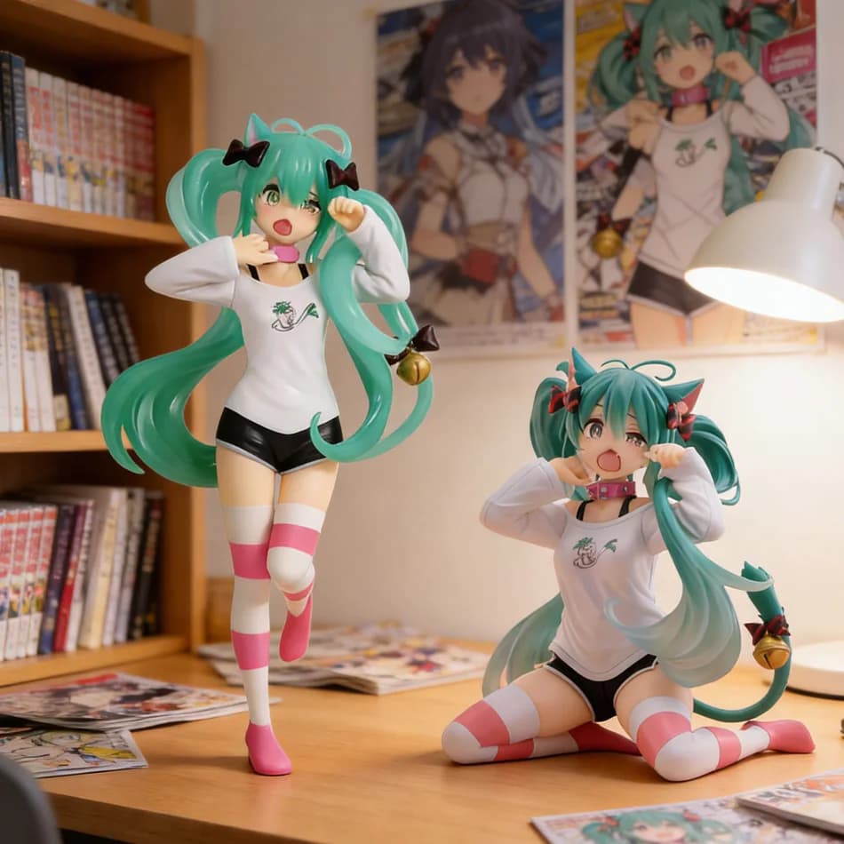 Anime Hatsune Miku doll model cute cartoon table decoration suitable for decoration of car dashboard cute party gift