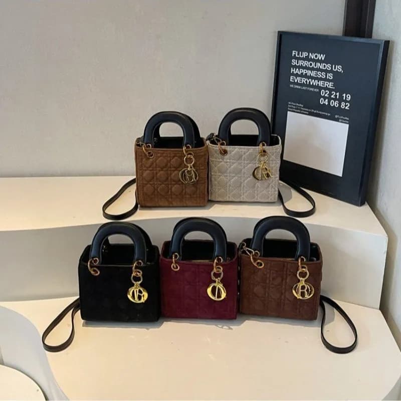 Vintage Casual Simple Diaper Bag Women's Leather Clutch Crossbody Handbag Trendy Letter Logo Commuter Shopper Bag
