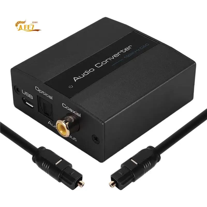 Convertitore audio da ottico a RCA AEE7 - Adattatore audio digitale-analogico coassiale a RCA con cavo ottico e AUX da 3,5 mm