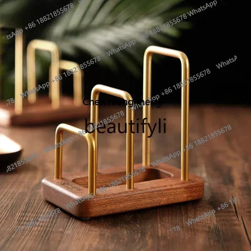 S7486teae Scaffale for multifunctional cutting board in solid wood, shelf for kitchen positioning, shelf for cutting with rolling surface