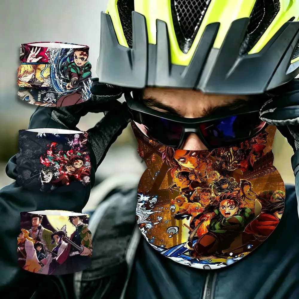 Anime D-DemonS Cool S-SlayerS Scaldacollo Antique Dust Breathable Facial Mask for Cycling Hiking Skiing Sports