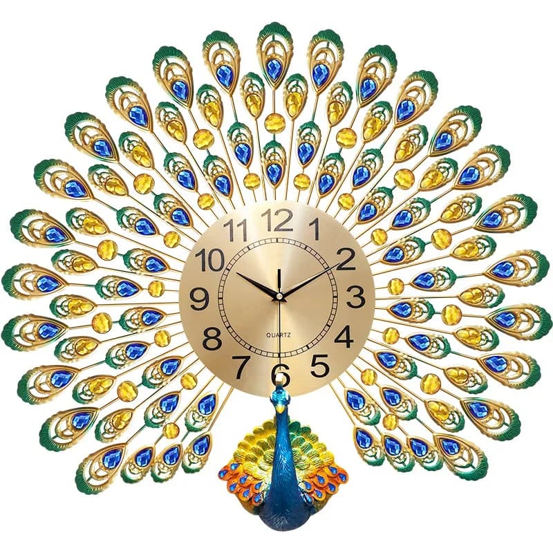 Creativo pavone adesivi 3D decorazioni per la casa decorazioni soggiorno ornamento orologio digitale da parete
