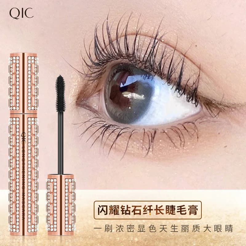Mascara Cross Border Crushed Diamond con Spazzola a Forma di Arachide, Impermeabile, Effetto Naturale, Anti-sbavatura, Primer per Ciglia