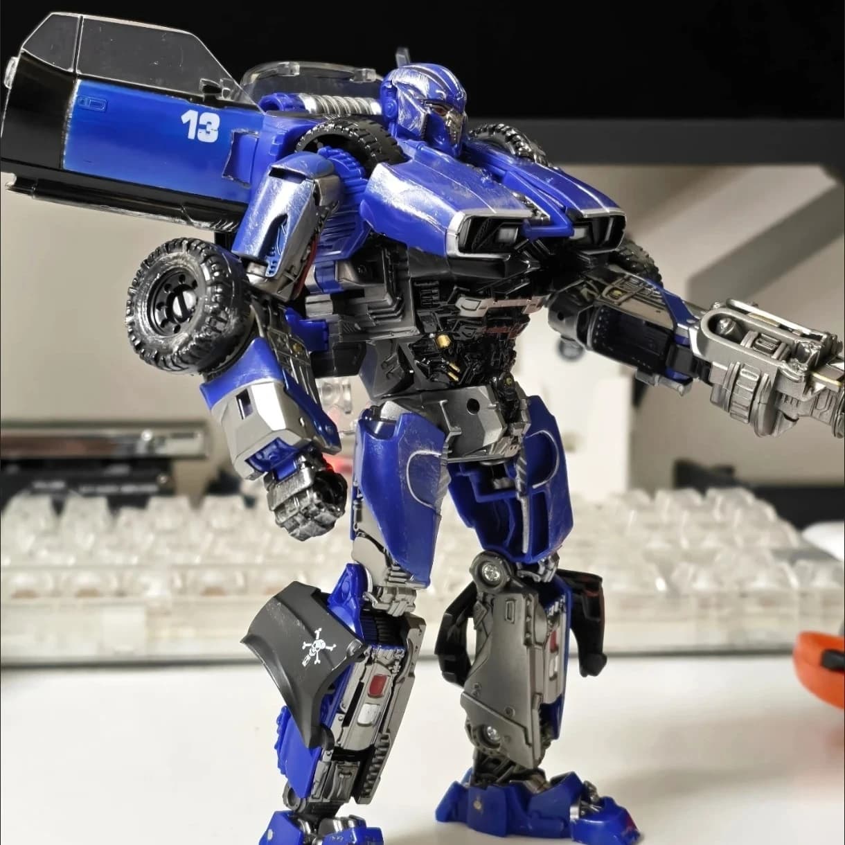 Giocattolo Trasformabile Baiwei TW-1033 Blue Warrior Versione Film, Robot Trasformabile, Action Figure, Personaggi Anime