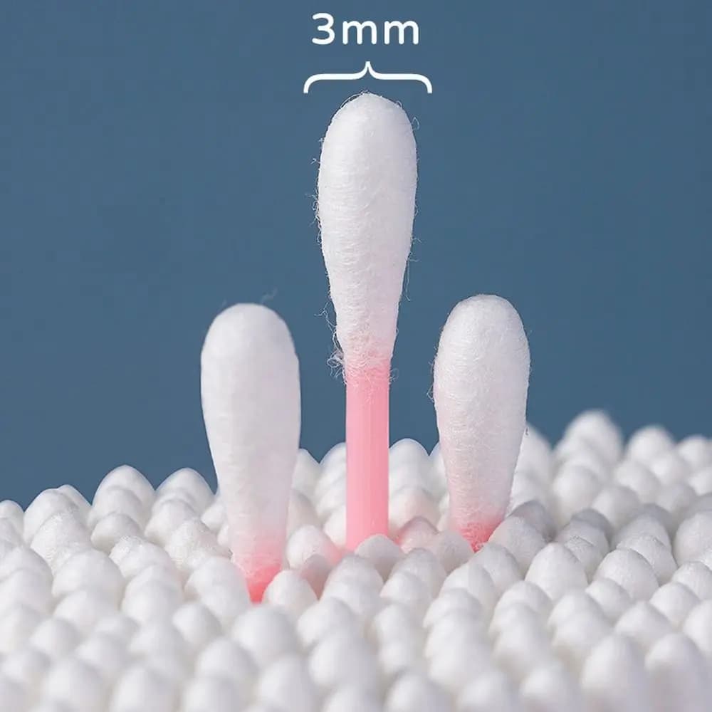 100 pezzi di alta qualità a doppia testa detergente per orecchie tamponi di cotone usa e getta in plastica con cucchiai per le orecchie pulizia morbida bocciolo di cotone casa