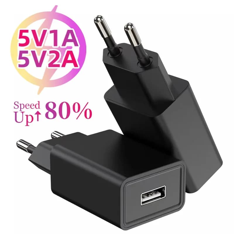 10W USB Ricarica rapida Spina UE 5V 1A 2A Caricatore per telefono cellulare Adattatore di alimentazione Smartphone da viaggio Ricarica rapida USB da parete Ricarica rapida