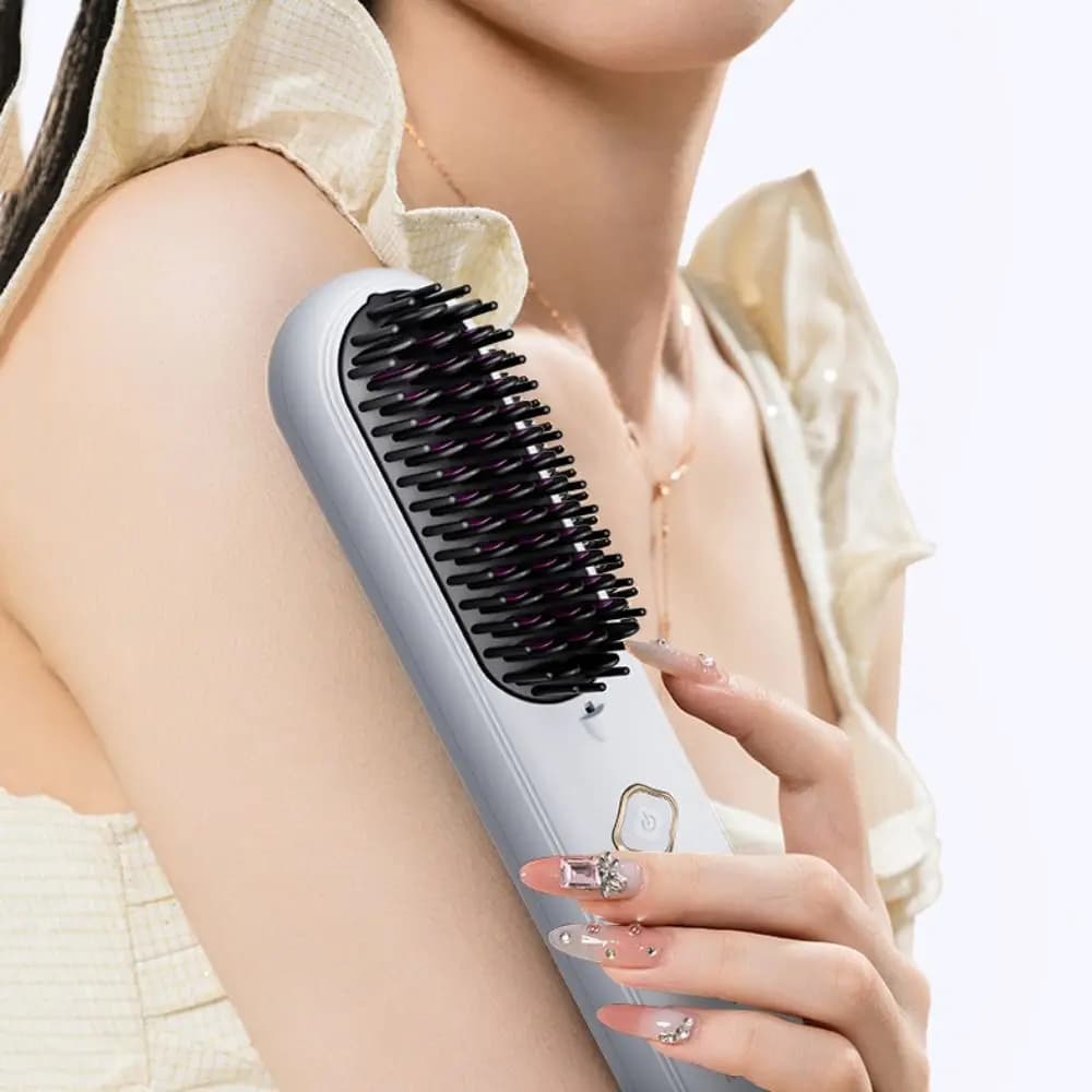 Piastra per capelli elettrica a 3 impostazioni di temperatura Protezione antiscottatura Pettine riscaldante portatile Funzionamento a doppia funzione