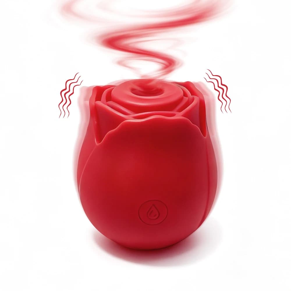 Anello Vibrante per Pene a Forma di Rosa Rossa, Stimolatore Clitorideo e del Punto G Femminile, Ritardante per l'Eiaculazione Maschile, Giocattolo Sessuale per Coppie, Regalo di San Valentino