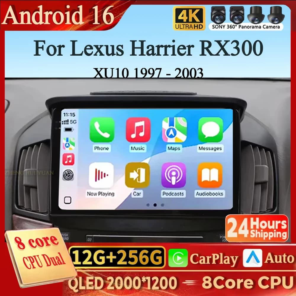 Per Lexus Harrier RX300 XU10 1997 - 2003 Android 16 Carplay Android Auto Autoradio Multimediale con Schermo GPS WIFI 4G